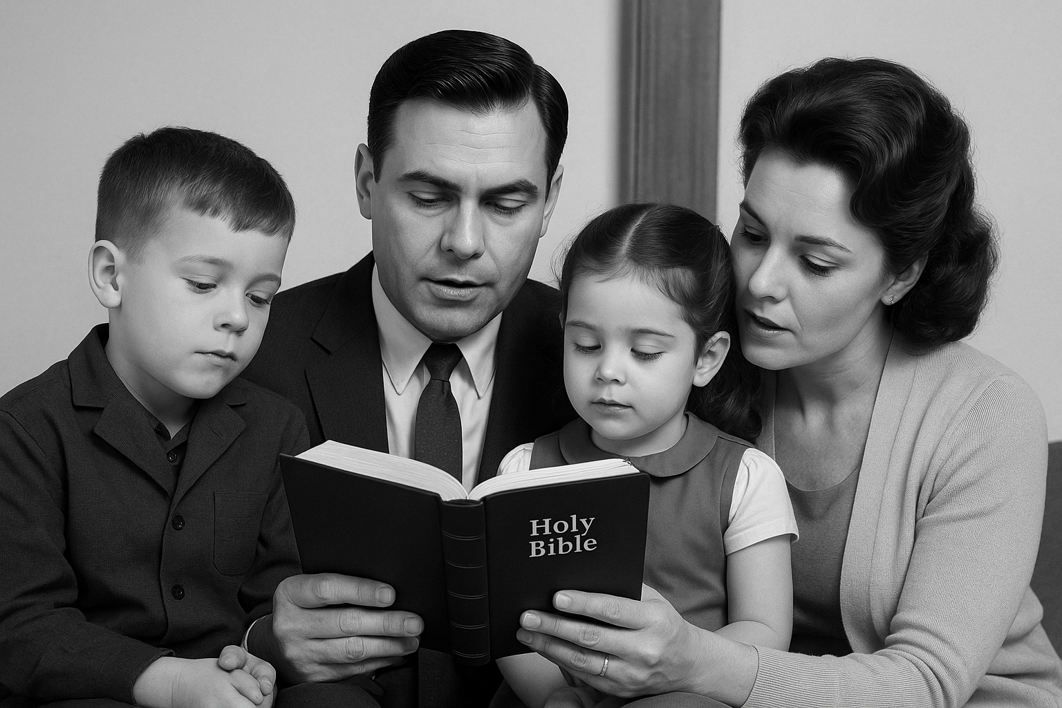 Family reading Bible